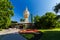 Editorial, Margaret Island with Water Tower in distance in Budapest, Hungary