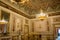 Editorial. May, 2019. Venice, Italy. Ceiling and chandeliers, fragment of the decoration in the hall of the theater La Fenice