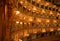 Editorial. May, 2019. Venice, Italy. Fragment of the decoration of the part of the theater in  La Fenice