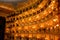 Editorial. May, 2019. Venice, Italy. Fragment of the decoration of the part of the theater in La Fenice