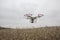 Editorial photo of a DJI Phantom drone in flight with a mounted GoPro Hero3 Black Edition