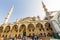 Editorial, Tourists in the forecourt and entrance of the Blue Mosque, landscape