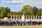 Editorial: Washington DC, USA - 10th November 2017. People in World War II Memorial at Washington DC