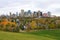 Edmonton, Canada cityscape with colorful aspen in fall