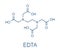 EDTA ethylenediaminetetraacetic acid complexing agent molecule. Used in treatment of lead poisoning and in descaling solutions.