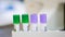 EDTA purple test tube compleate blood count test and lithium heparin green test tube for blood chemistry test