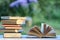 Educaion book stack page outdoor