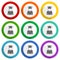 Educate, education, graduate, male student vector icons, set of colorful flat design buttons for webdesign and mobile applications