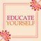 Educate Yourself Pink Orange Floral Square