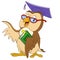 Educated cartoon owl