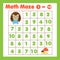 Educatiional children game. Mathematics maze. Labyrinth with numbers. Counting from one to ten. Animals theme activity for