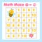 Educatiional children game. Mathematics maze. Labyrinth with numbers from one to ten. Help bee find flower