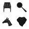 Education, animal and or web icon in black style.tool, clothing icons in set collection.