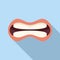 Education articulation icon flat vector. Tongue idiom