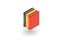 Education book, library, literature isometric flat icon. 3d vector