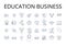 Education business line icons collection. Learning enterprise, Instruction market, Knowledge industry, Academic sector