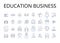 Education business line icons collection. Learning enterprise, Instruction market, Knowledge industry, Academic sector