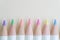 Education coloring or art concept as cute pastel color pencils o