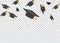 Education Concept Background. Graduation caps and confetti. vector illustration