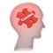 Education concept: Head With Red Puzzle Piece and word Coaching, 3d render