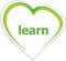 Education concept, learn word on love heart