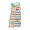 Education Concept. Wooden Ladder with Stack of Coloured School Books. 3d Rendering