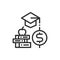 Education Cost Line Icon Vector Illustration