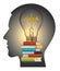 Education and creativity head silhouette