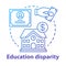 Education disparity concept icon. Educational inequality idea thin line illustration. School funding. Student loan