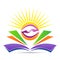 Education emblem for bright friendly knowledge sharing logo