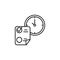 Education exam time icon. Element of distance education line icon