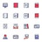 Education filled outline icons set