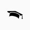Education, graduation cap/hat icon simple vector illustration