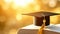 Education graduation hat symbol of online e learning, academic degree