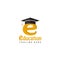 education graduation letter e logo template design vector