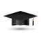 Education graduation university cup on white background. Success academic student hat for ceremony school achievement