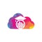 Education hat finance cloud shape concept logo design