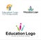 Education health wellbeing people logo design