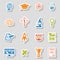 Education Icon Sticker Set