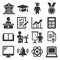 Education Icons. College and School Study Set. Vector