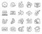 Education icons set. Included icon as Cloud protection, Messenger, Web lectures signs. Vector