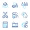 Education icons set. Included icon as Correct checkbox, Certificate, Court jury signs. Vector