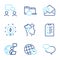 Education icons set. Included icon as Mindfulness stress, Chat message, Recovery devices signs. Vector