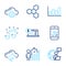 Education icons set. Included icon as Report diagram, Cloud share, Musical note signs. Vector