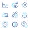 Education icons set. Included icon as User, Timer, Online education signs. Vector