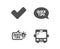 Education idea, Tick and Quickstart guide icons. Bus sign. Quick tips, Confirm check, Helpful tricks. Vector