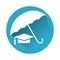 Education insurance icon.Education cap and umbrella vector illustration