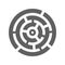 Education, intellect, labyrinth, maze, mind icon. Gray vector sketch.