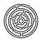 Education, intellect, labyrinth, maze, mind outline icon. Line art sketch.