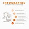 education, knowledge, learning, progress, growth Infographics Template for Website and Presentation. Line Gray icon with Orange